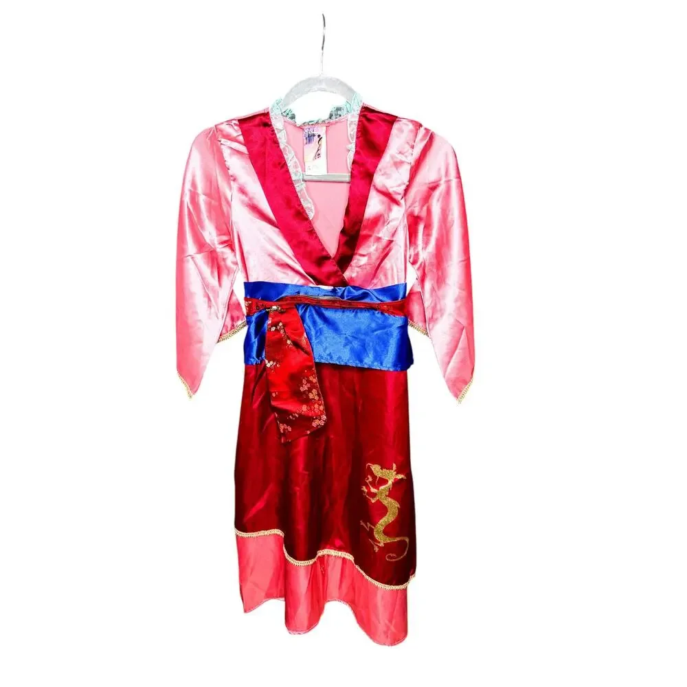 Disney Store Princess Mulan Costume Kimono Dress Up Gown Girls [7-8]